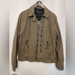 Guess Olive Green Lightweight Jacket with Relaxed Fit
